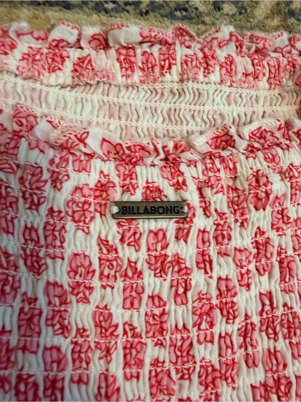 Billabong Baja Breeze Pink & White Block Print Midi Dress - Picture 4 of 5